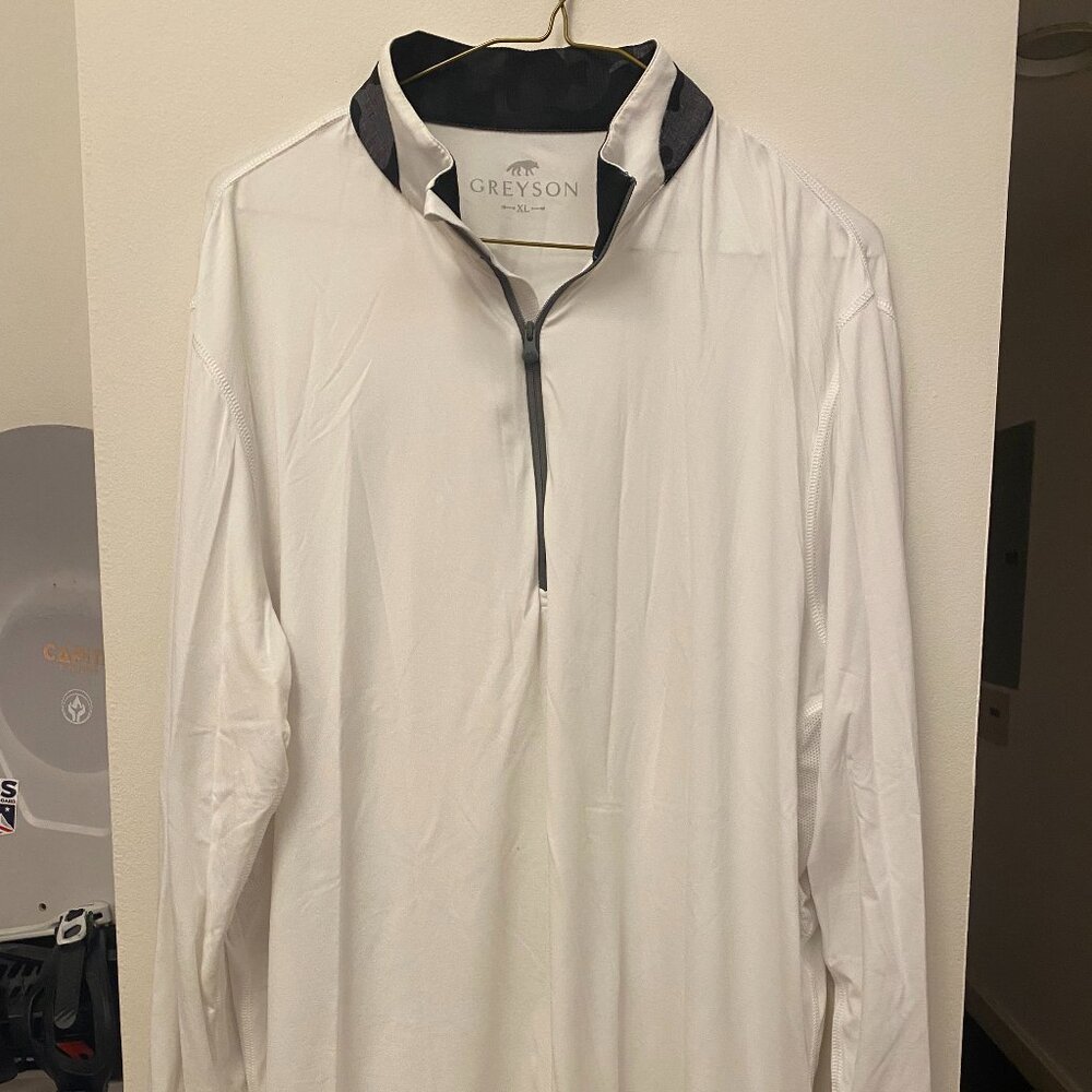 Greyson Men's White Performance Quarter Zip Size XL